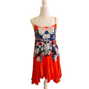 Free People - Intimately by Free People Slip Dress - Size XS Cherry Red and Blue